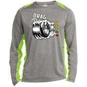 Drag Racing Long Sleeve Heather Colorblock Performance Tee