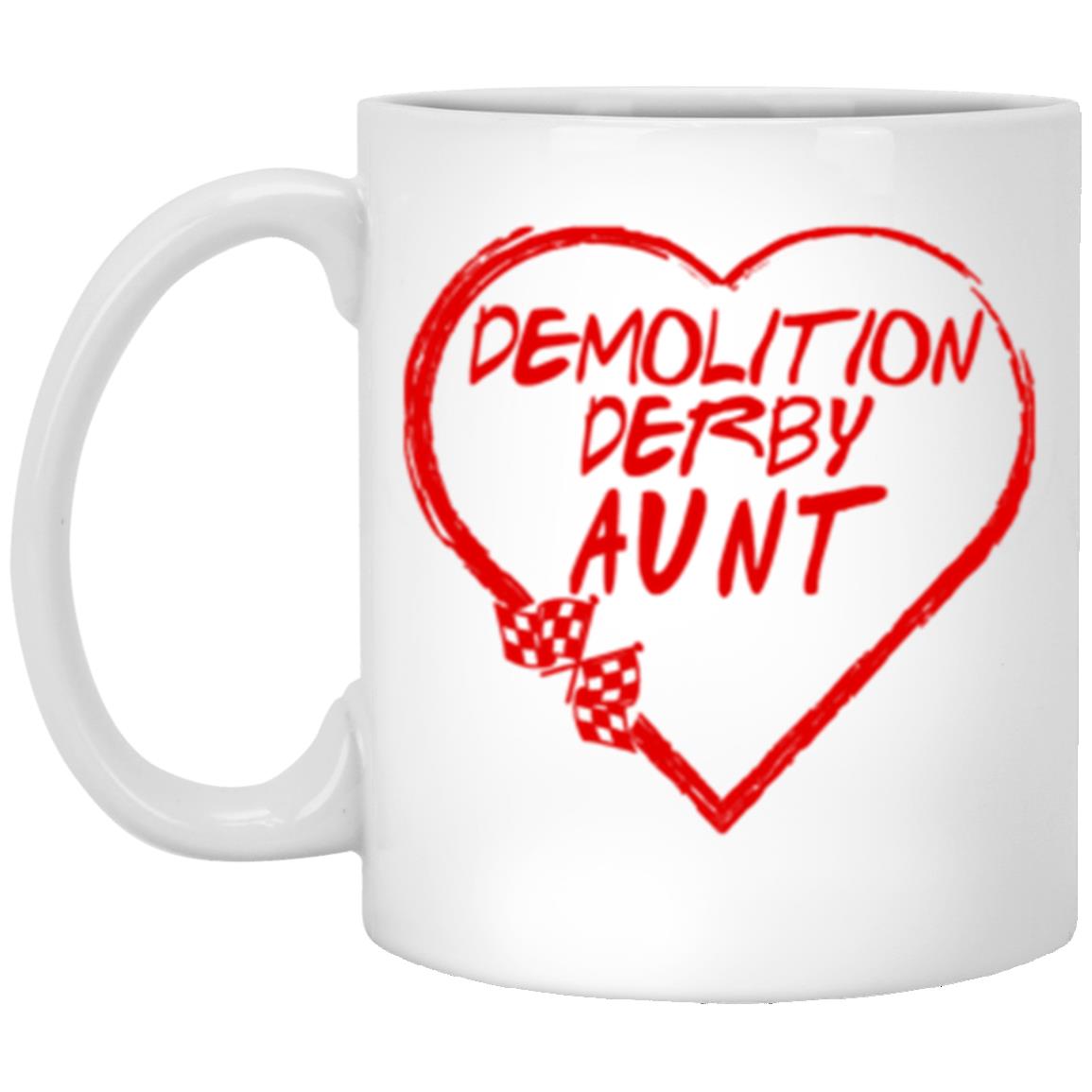 Demolition Derby Aunt Heart 11 oz. White Mug