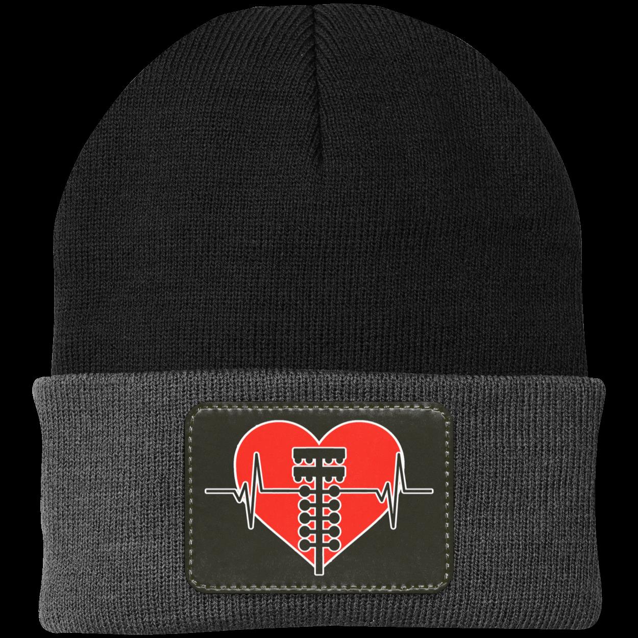 Drag Racing Heartbeat Patched Knit Cap V2