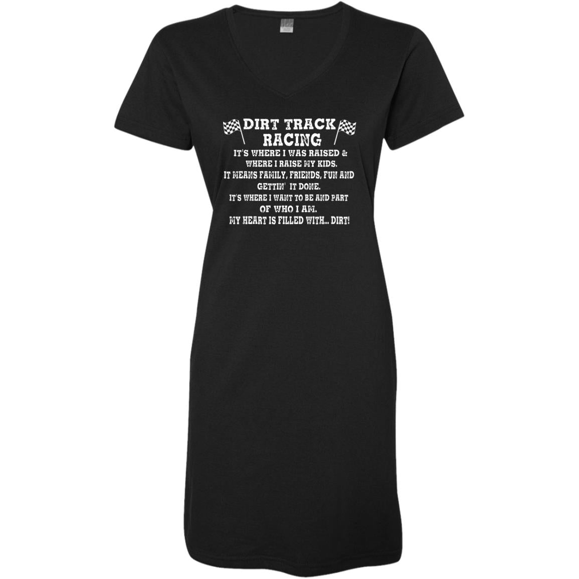 Dirt Track Racing It's Where I Was Raised Ladies' V-Neck Fine Jersey Cover-Up