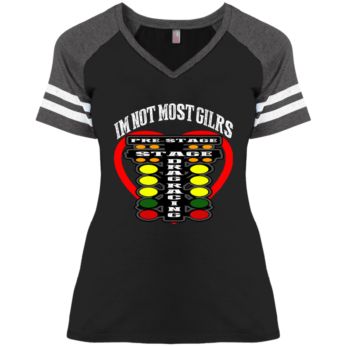 I'm Not Most Girls Drag Racing Ladies' Game V-Neck T-Shirt
