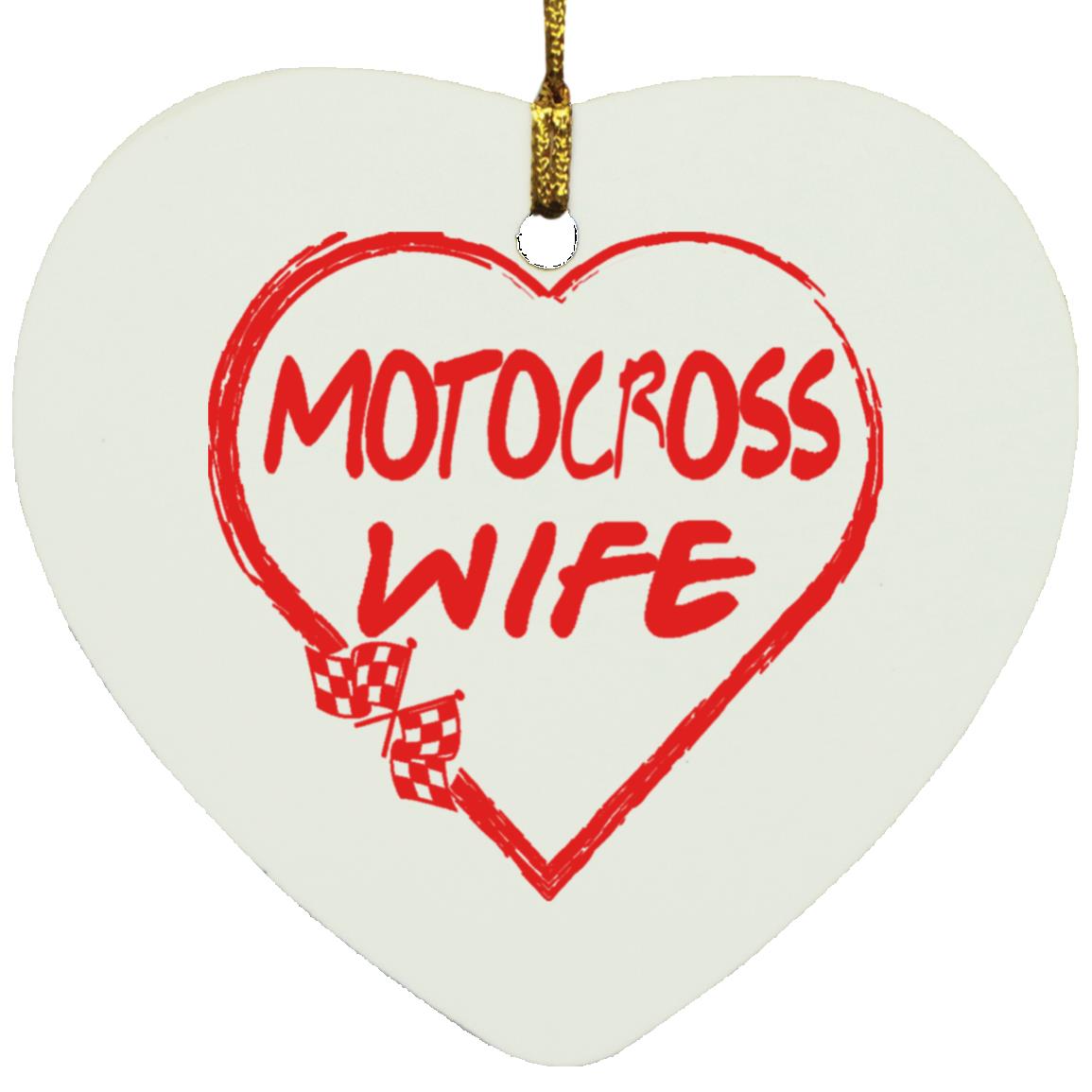 Motocross Wife Heart Ornament