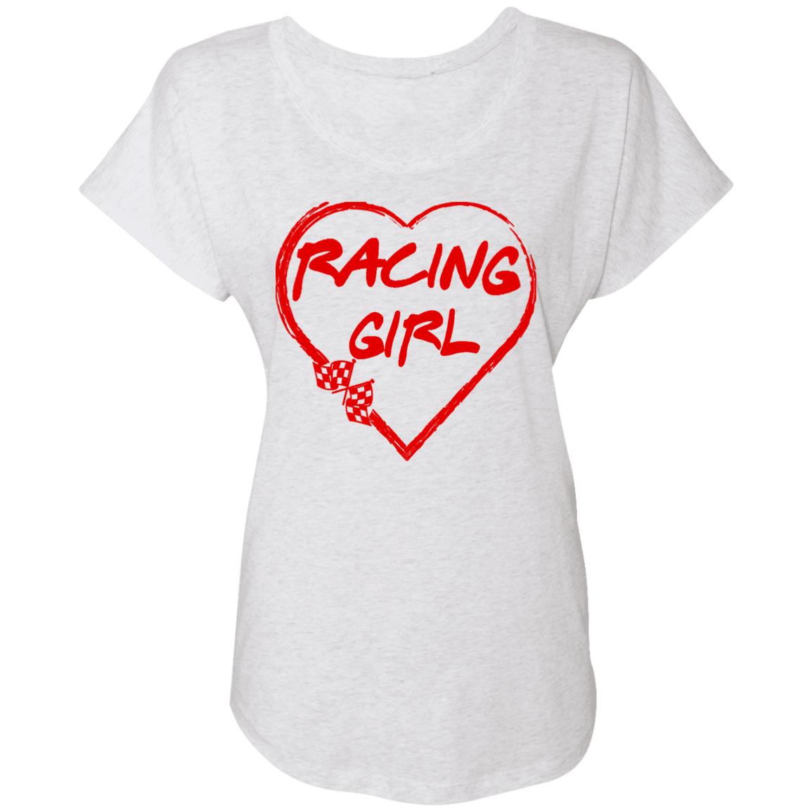 Racing Girl Heart Ladies' Triblend Dolman Sleeve