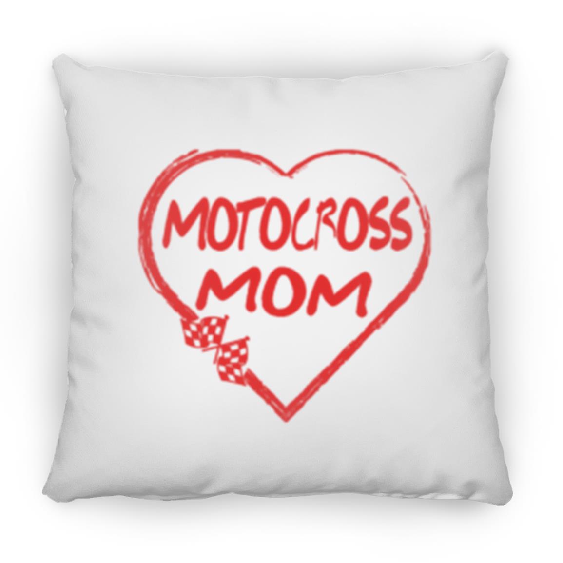 Motocross Mom Heart Small Square Pillow