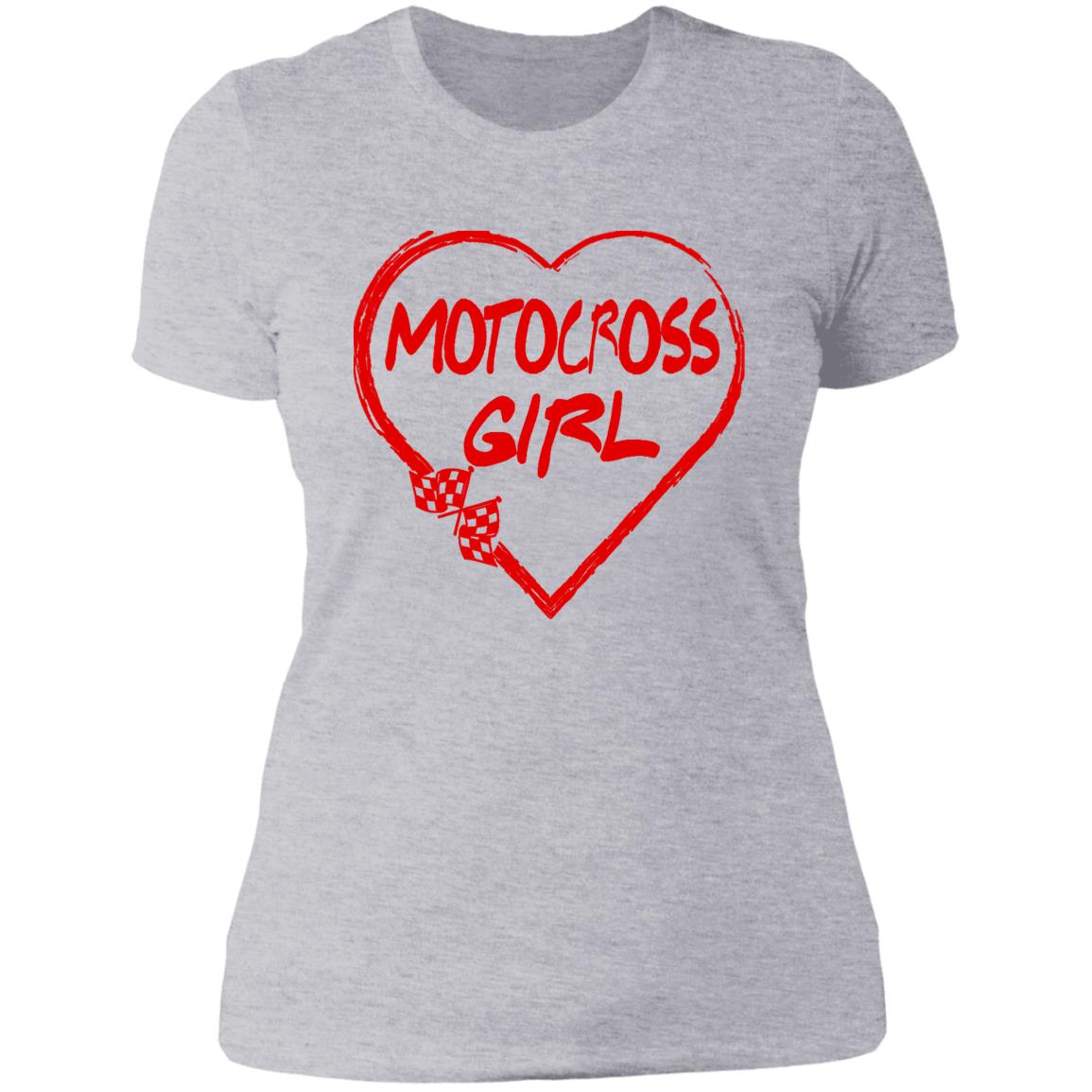 Motocross Girl Heart Ladies' Boyfriend T-Shirt