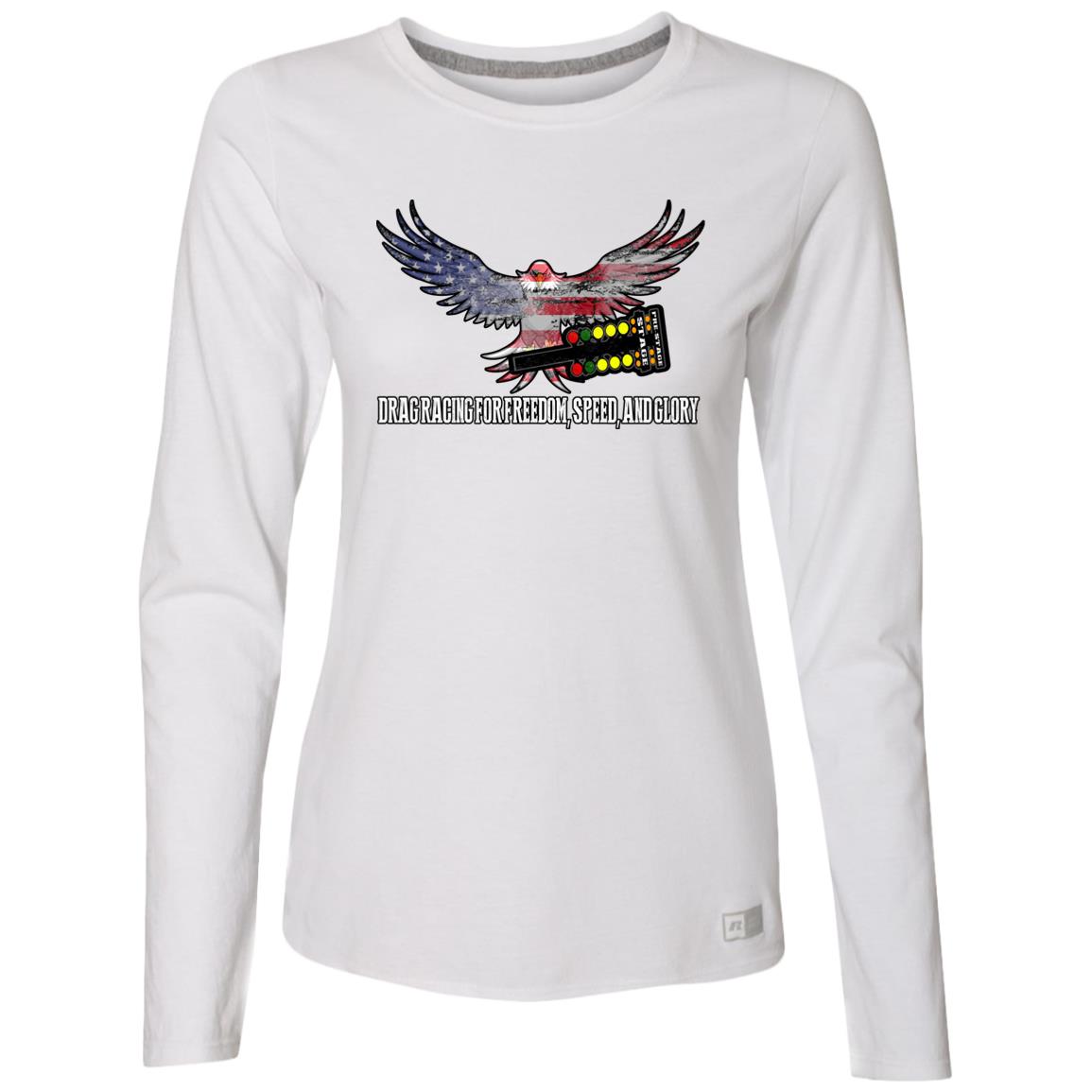 Drag Racing for Freedom, Speed, and Glory Ladies’ Essential Dri-Power Long Sleeve Tee