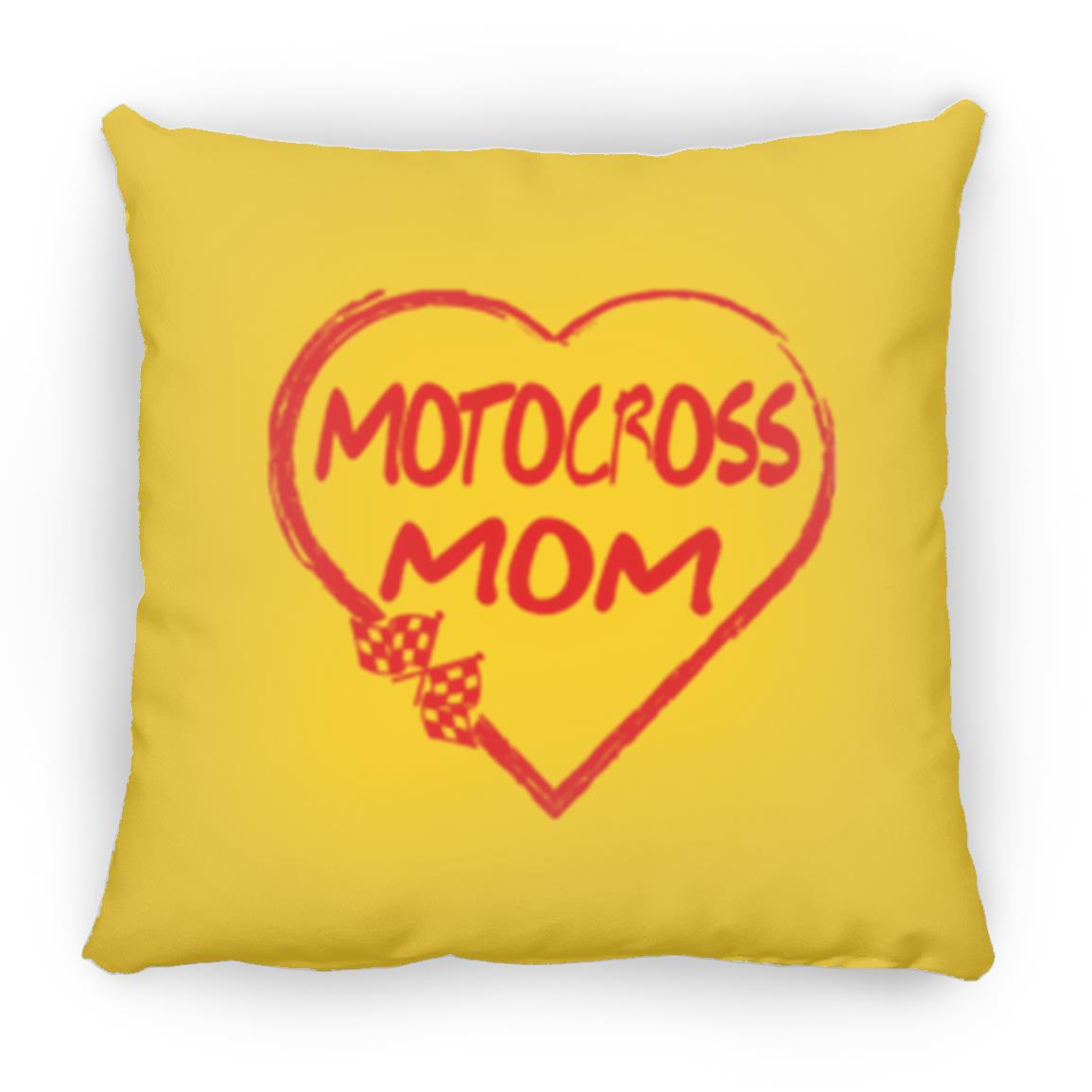 Motocross Mom Heart Small Square Pillow