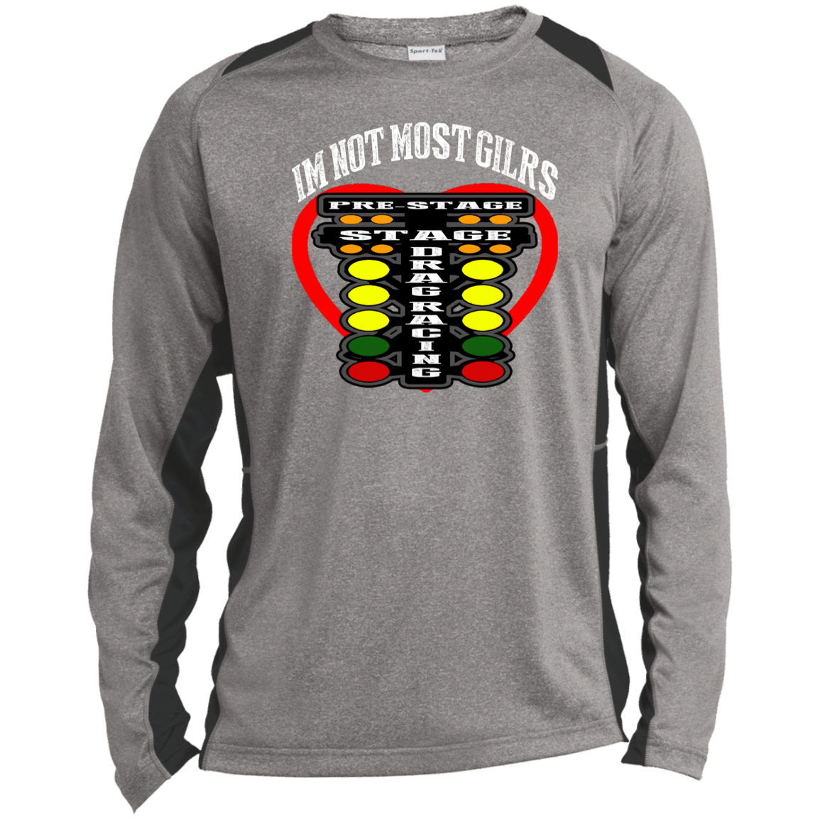 I'm Not Most Girls Drag Racing Long Sleeve Heather Colorblock Performance Tee