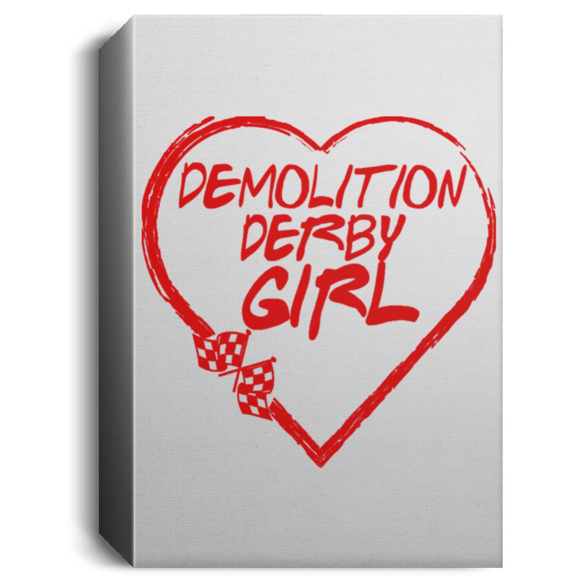 Demolition Derby Girl Heart Deluxe Portrait Canvas 1.5in Frame