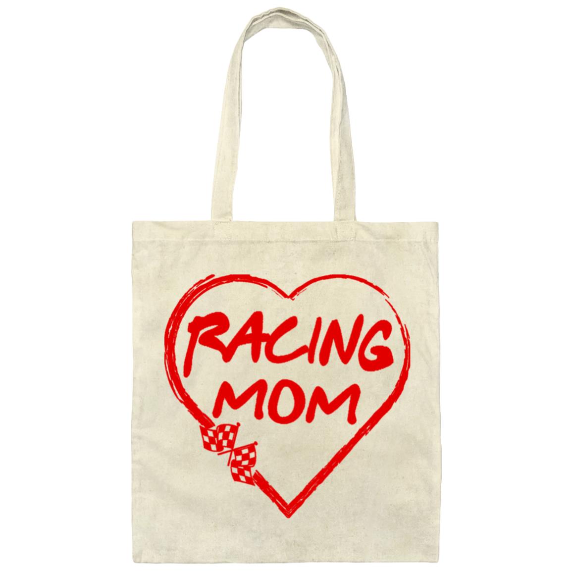 Racing Mom Heart Canvas Tote Bag