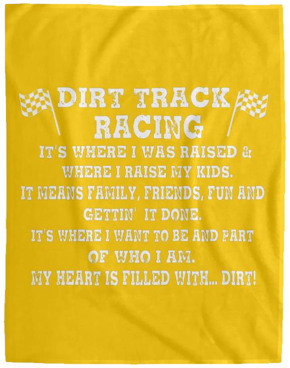 Dirt Track Racing It's Where I Was Raised Cozy Plush Fleece Blanket - 60x80
