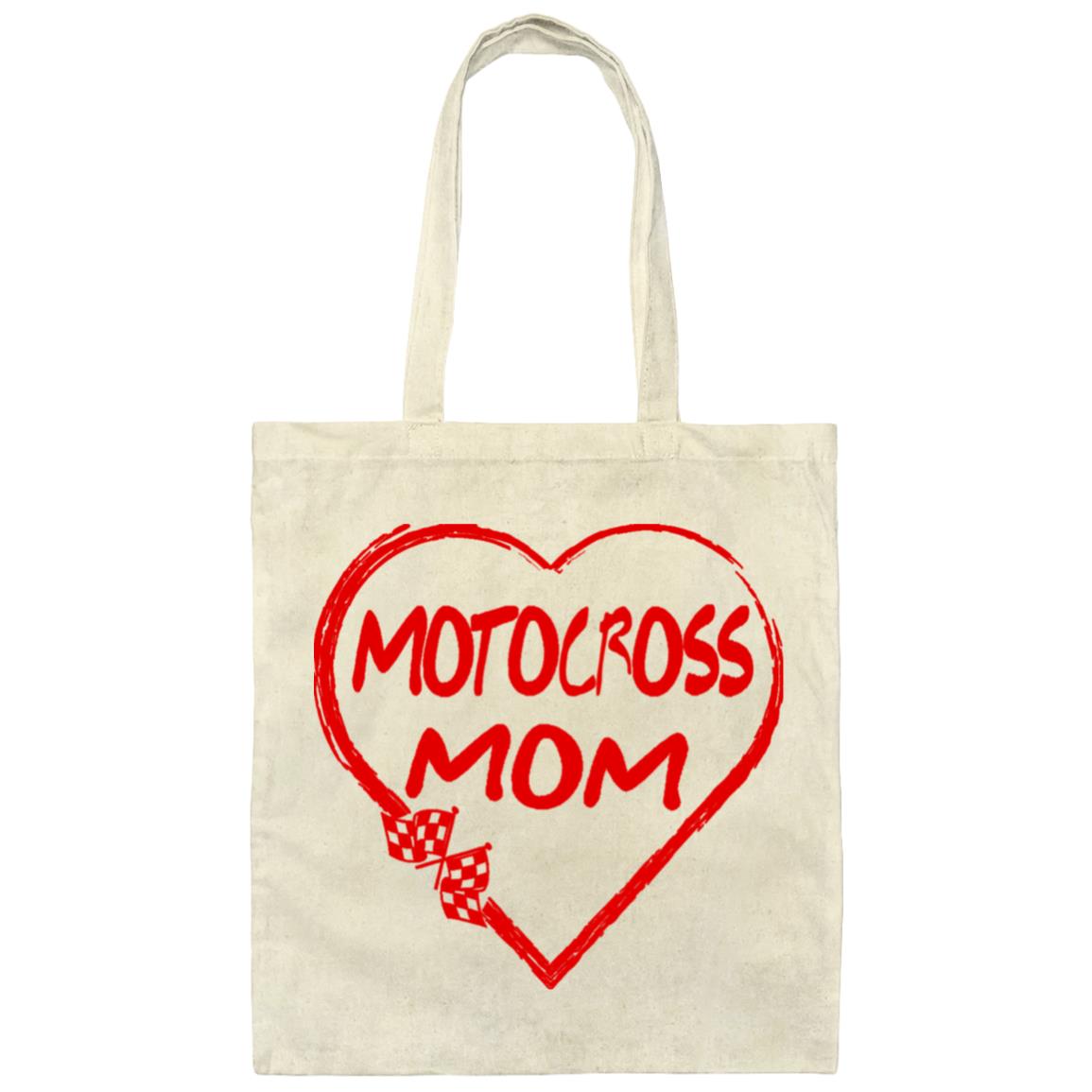 Motocross Mom Heart Canvas Tote Bag