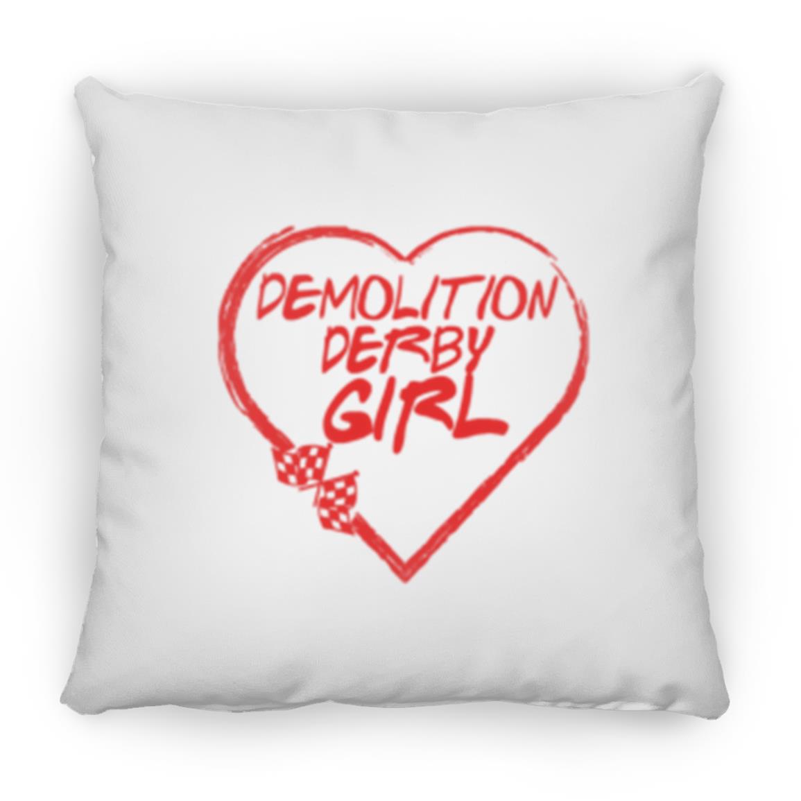 Demolition Derby Girl Heart Large Square Pillow