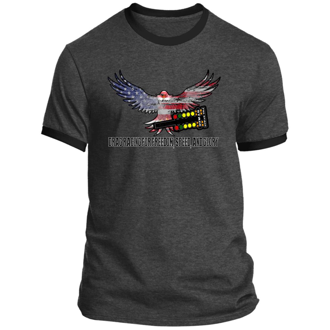 Drag Racing for Freedom, Speed, and Glory Ringer Tee