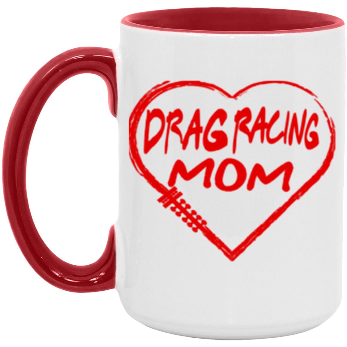 Drag Racing Mom Heart 15oz. Accent Mug