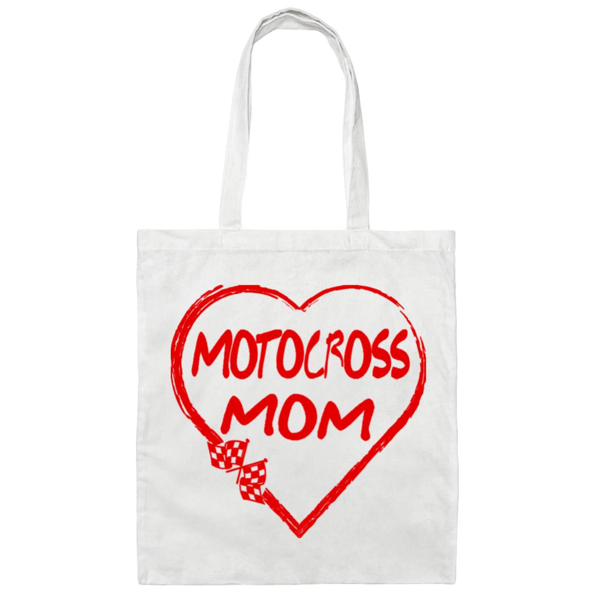 Motocross Mom Heart Canvas Tote Bag