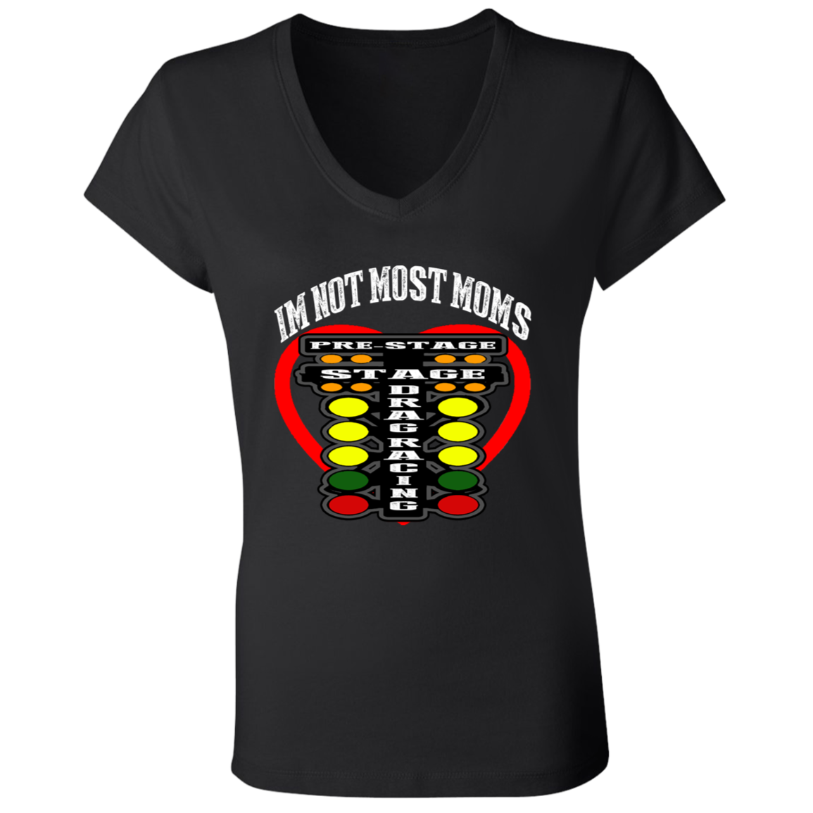 I'm Not Most Moms Drag Racing Ladies' Jersey V-Neck T-Shirt