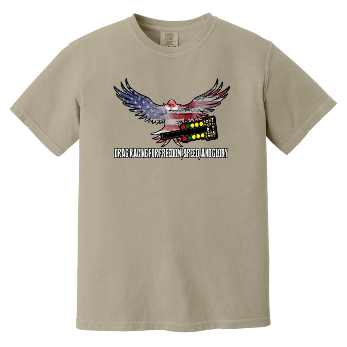 Drag Racing for Freedom, Speed, and Glory Heavyweight Garment-Dyed T-Shirt