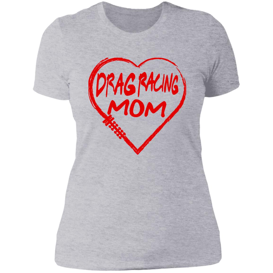 Drag Racing Mom Heart Ladies' Boyfriend T-Shirt