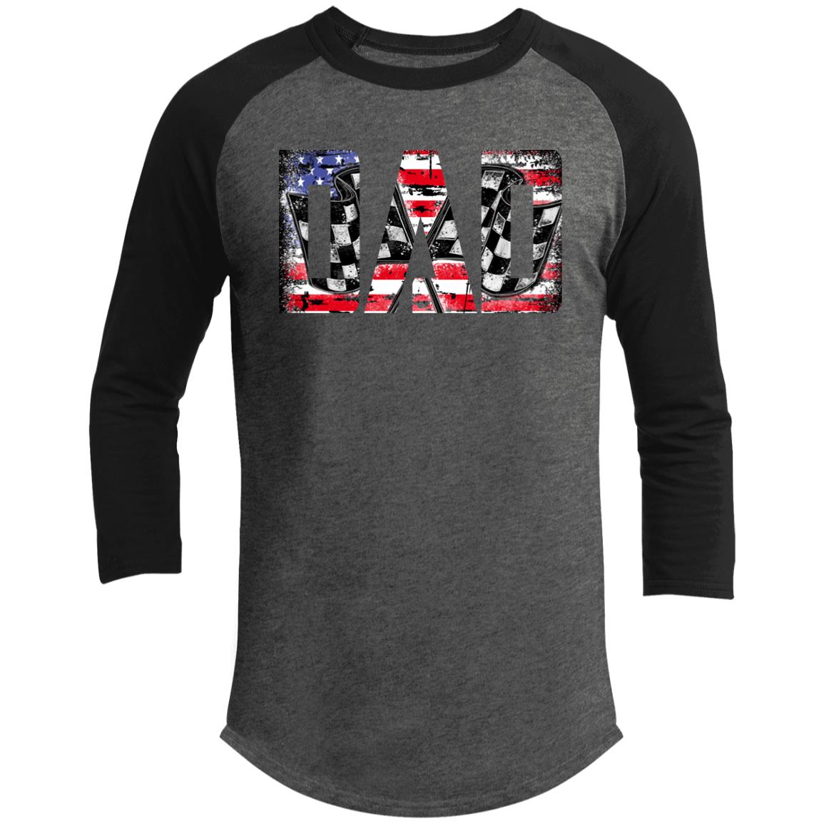 USA Racing Dad 3/4 Raglan Sleeve Shirt