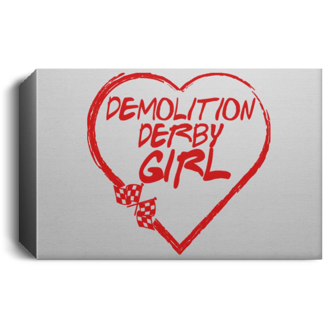 Demolition Derby Girl Heart Deluxe Landscape Canvas 1.5in Frame