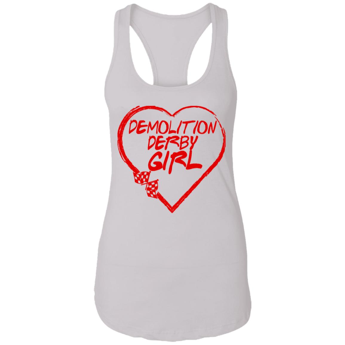 Demolition Derby Girl Heart Ladies Ideal Racerback Tank