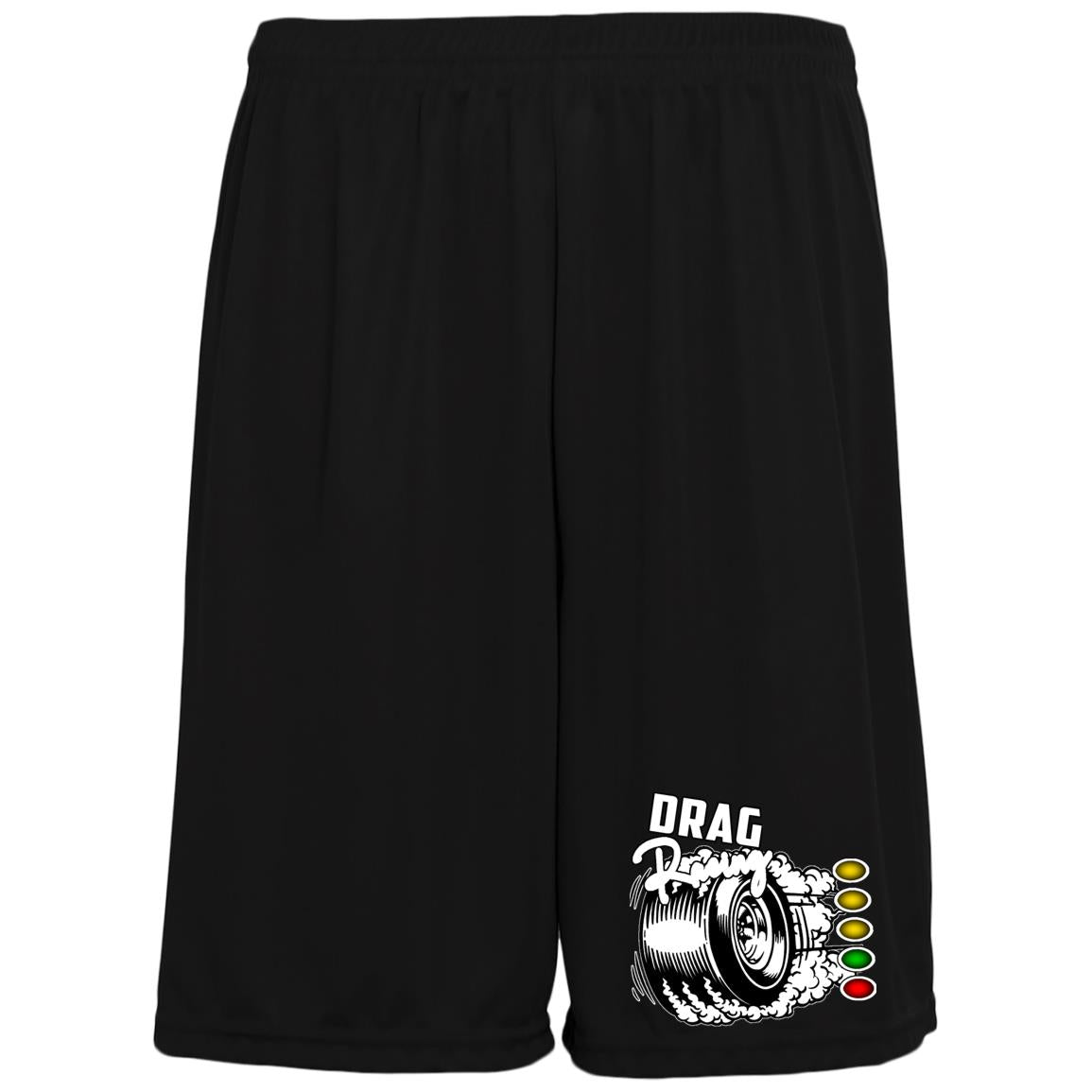 Drag Racing Moisture-Wicking Pocketed 9 inch Inseam Training Shorts