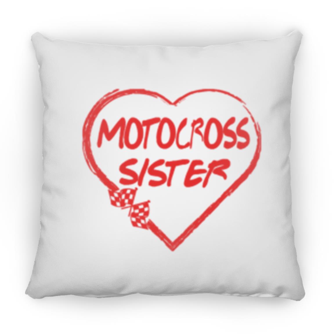 Motocross Sister Heart Small Square Pillow