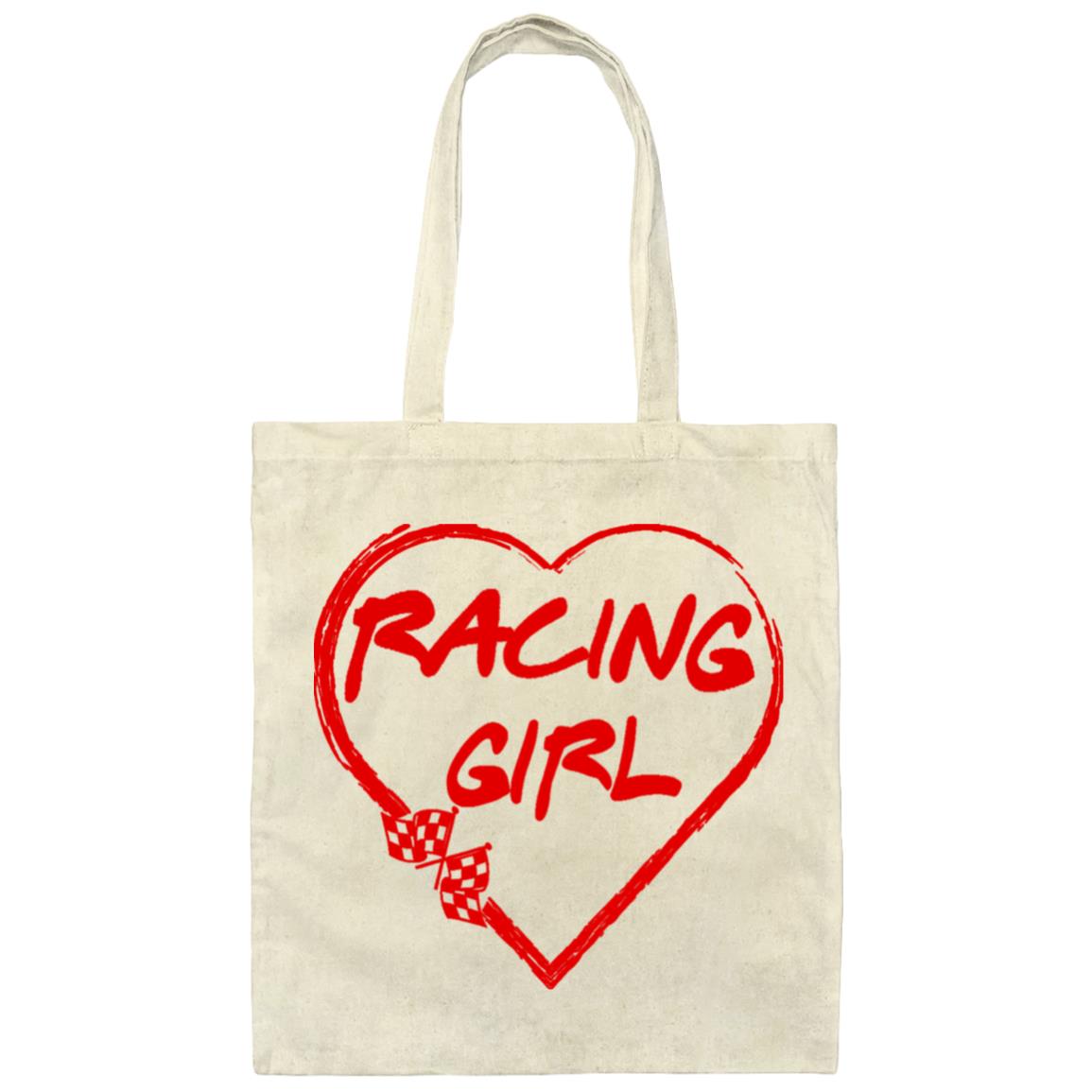 Racing Girl Heart Canvas Tote Bag