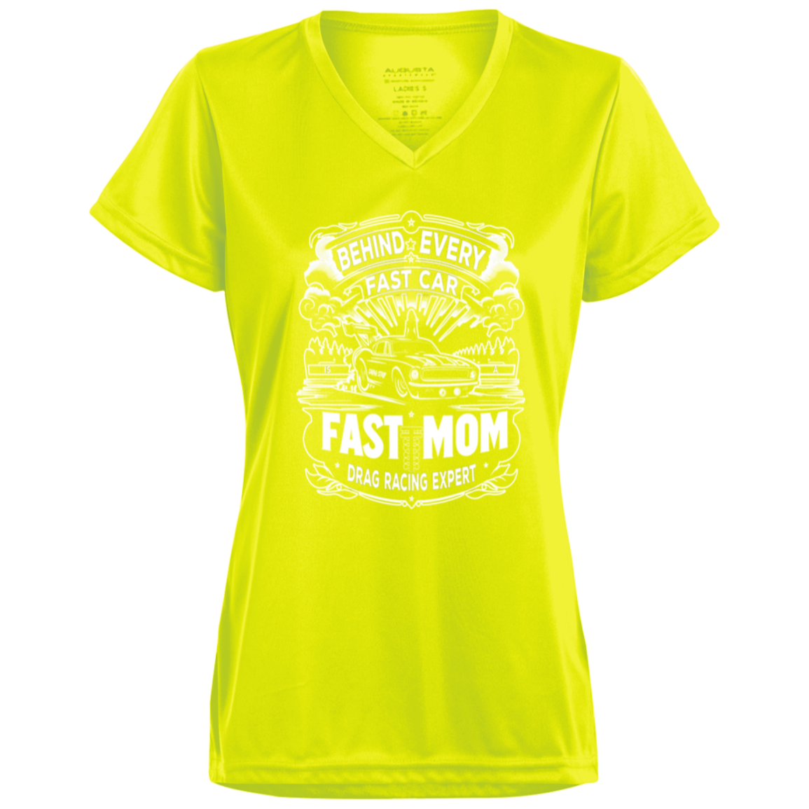 Behind Every Fast Car is a Fast Mom Drag Racing Expert V-Neck T-Shirts