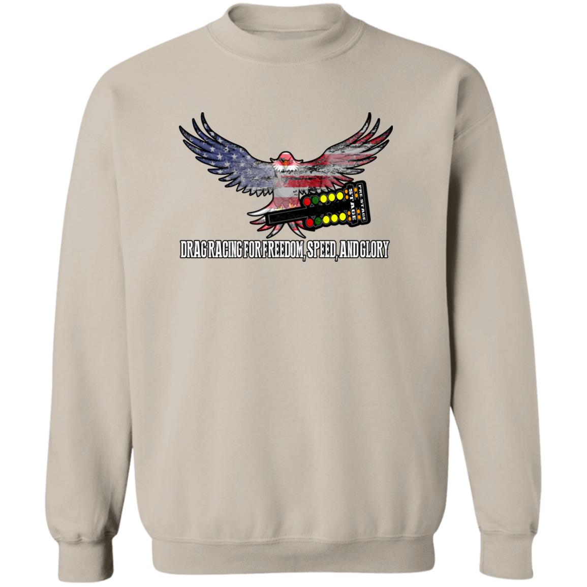 Drag Racing for Freedom, Speed, and Glory Crewneck Pullover Sweatshirt