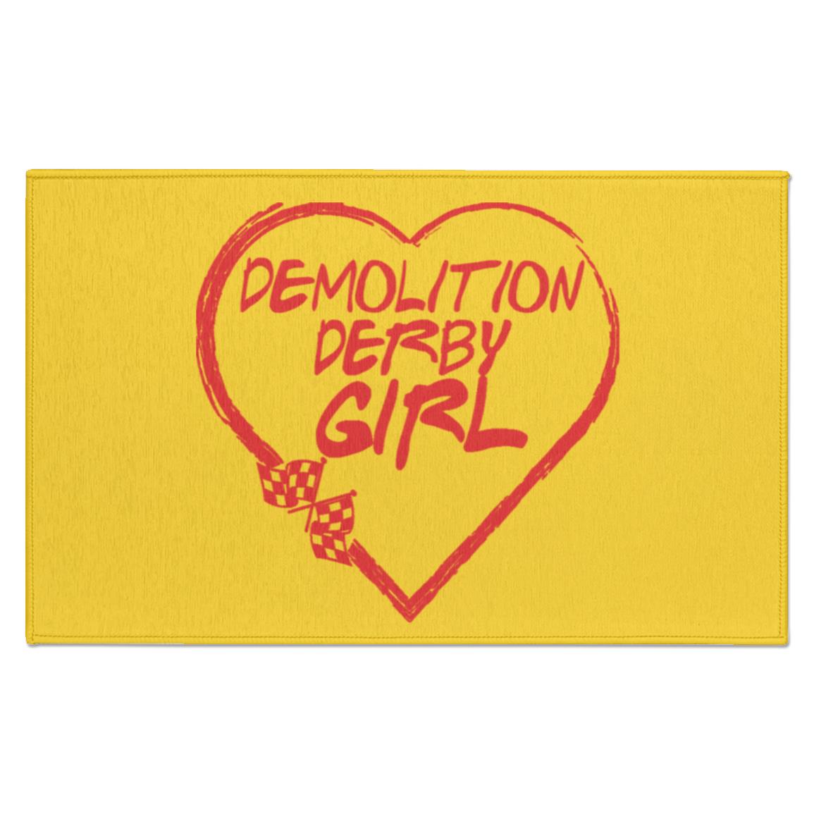 Demolition Derby Girl Heart Indoor Doormat