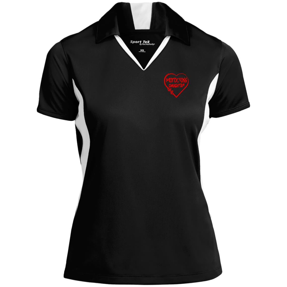Motocross Daughter Heart Ladies' Colorblock Performance Polo