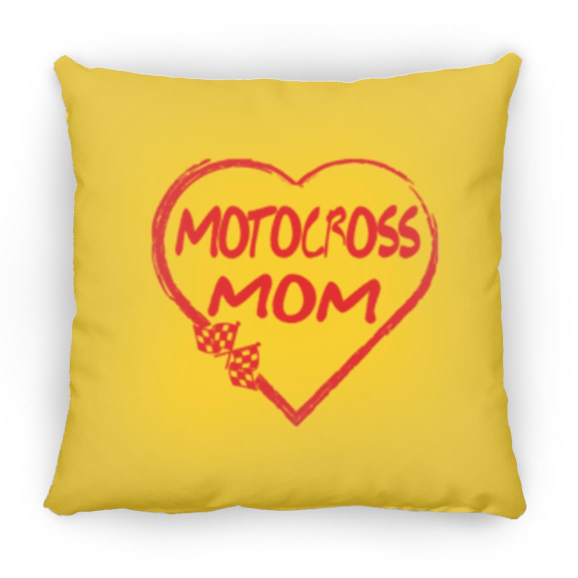 Motocross Mom Heart Large Square Pillow