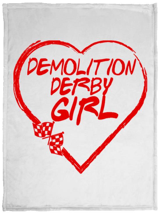 Demolition Derby Girl Heart Cozy Plush Fleece Blanket - 30x40