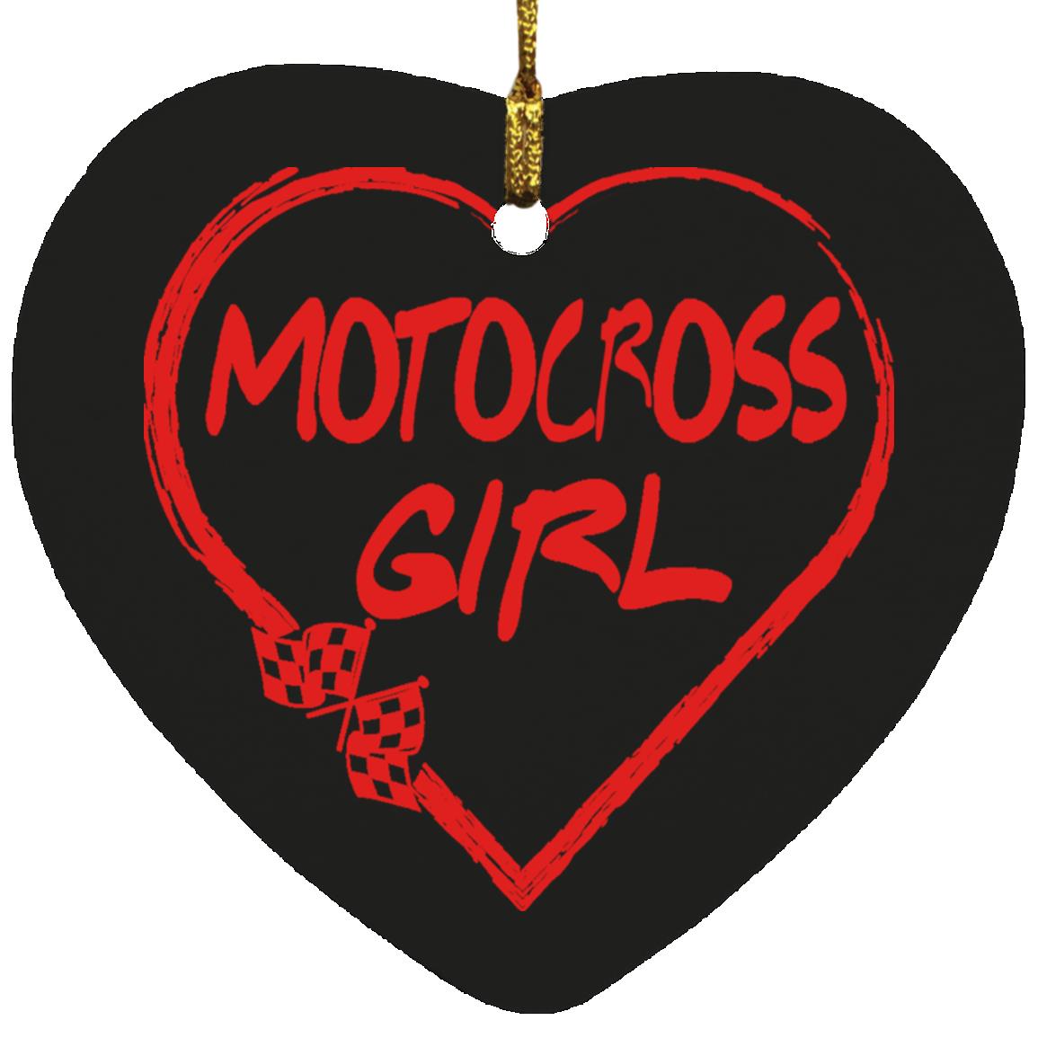 Motocross Girl Heart Ornament