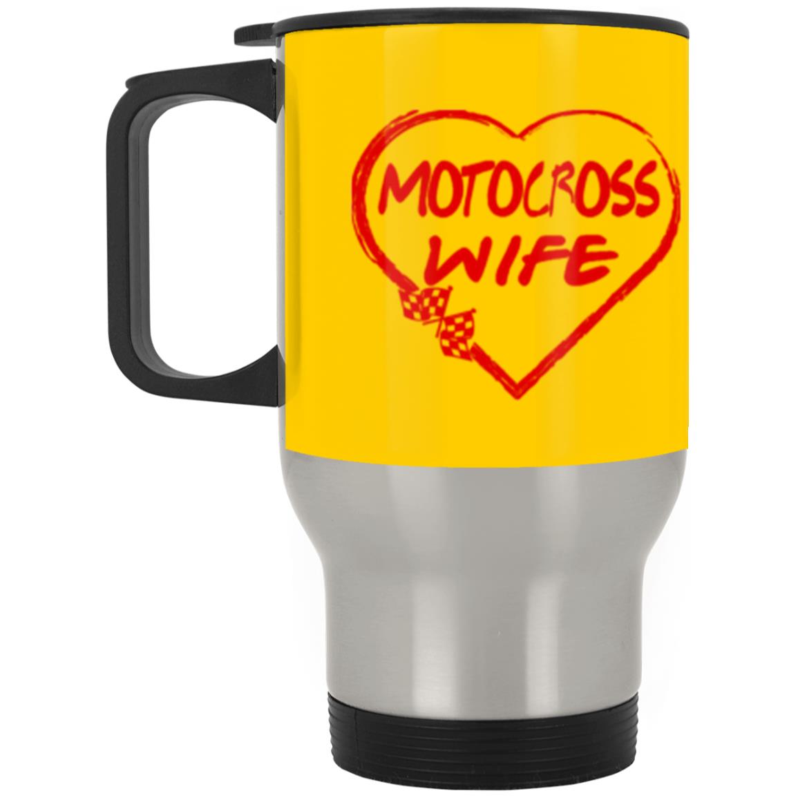Motocross Wife Silver Stainless Travel Mug
