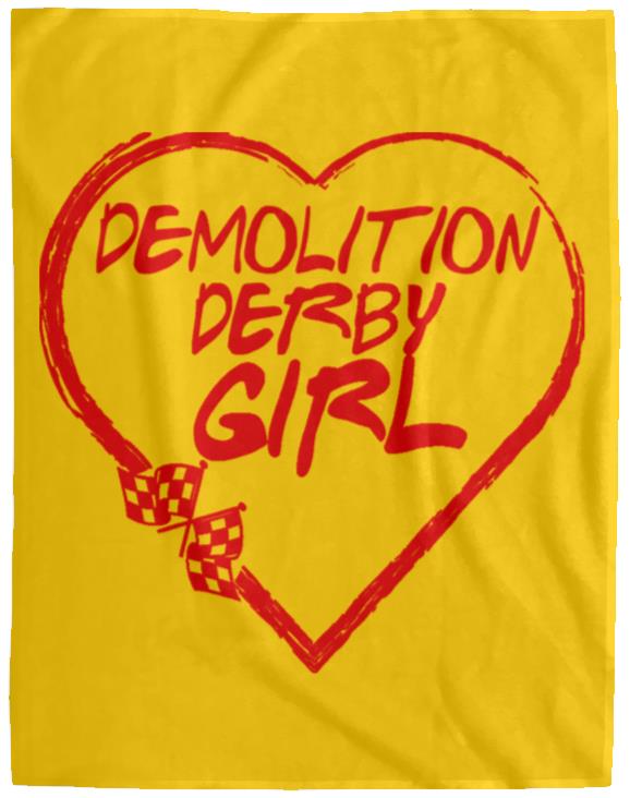 Demolition Derby Girl Heart Cozy Plush Fleece Blanket - 60x80