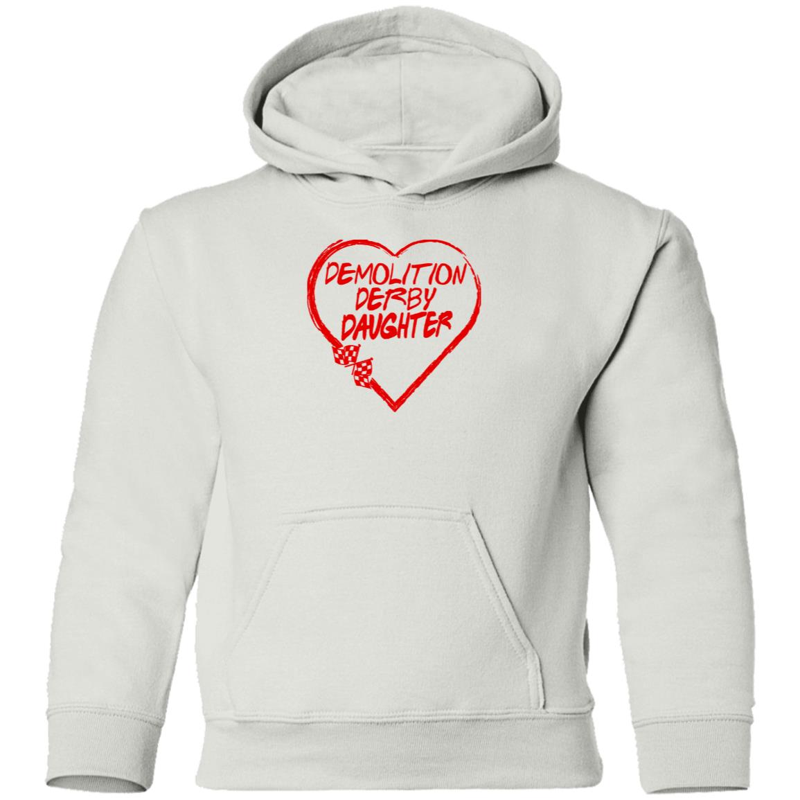 Demolition Derby Daughter Heart Youth Pullover Hoodie