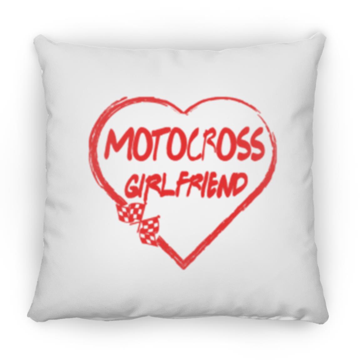 Motocross Girlfriend Heart Small Square Pillow