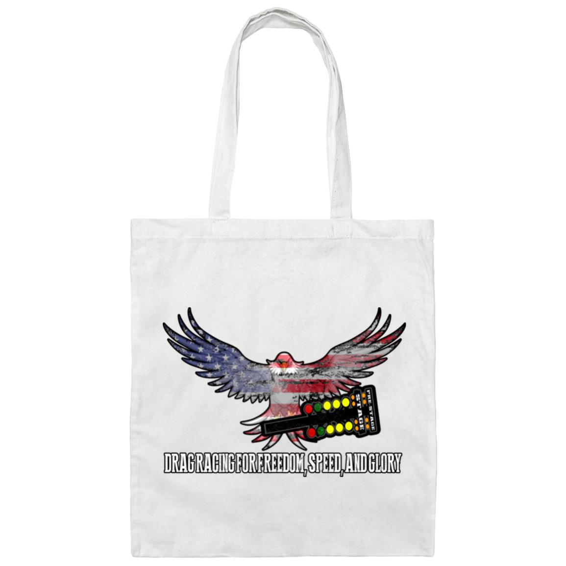 Drag Racing for Freedom, Speed, and Glory Canvas Tote Bag