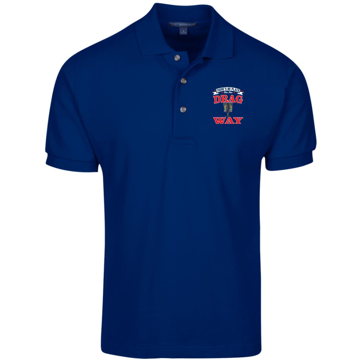 There's No Place Like The Dragway Cotton Pique Knit Polo