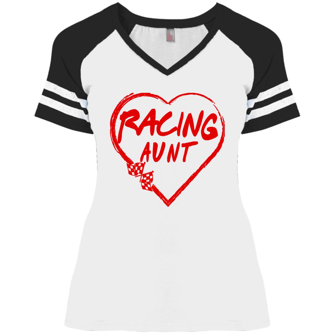 Racing Aunt Heart Ladies' Game V-Neck T-Shirt