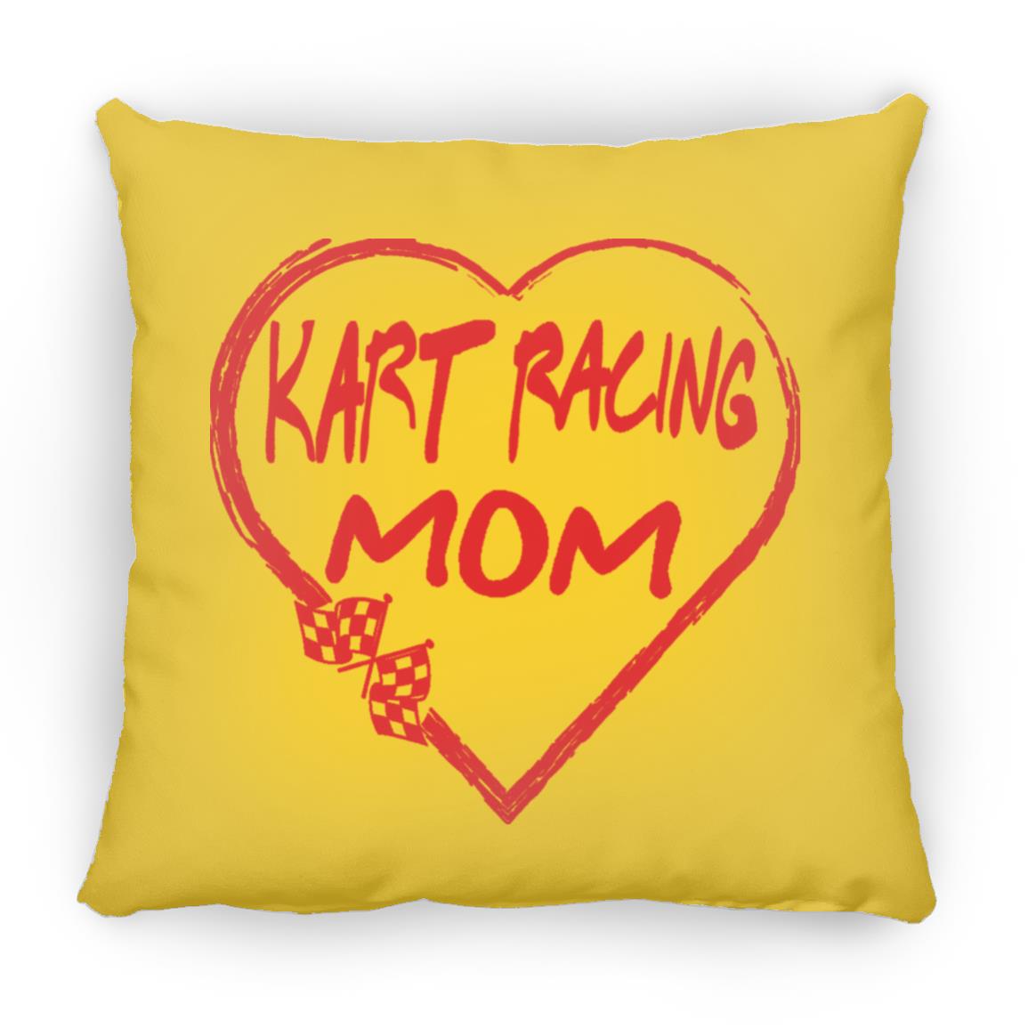 Kart Racing Mom Heart Large Square Pillow