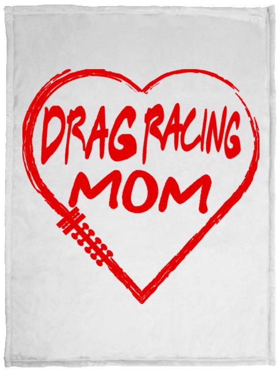 Drag Racing Mom Heart Cozy Plush Fleece Blanket - 30x40