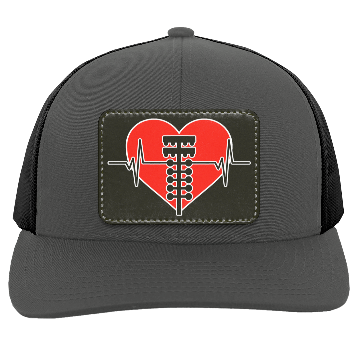 Drag Racing Heartbeat Trucker Patched Snap Back V3