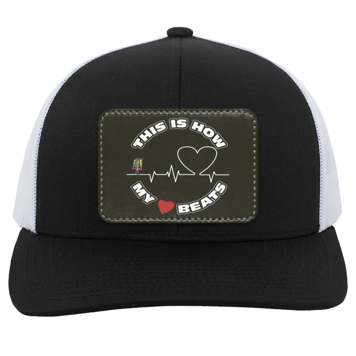 This Is How My Heart Beats Drag Racing Trucker Patched Snap Back