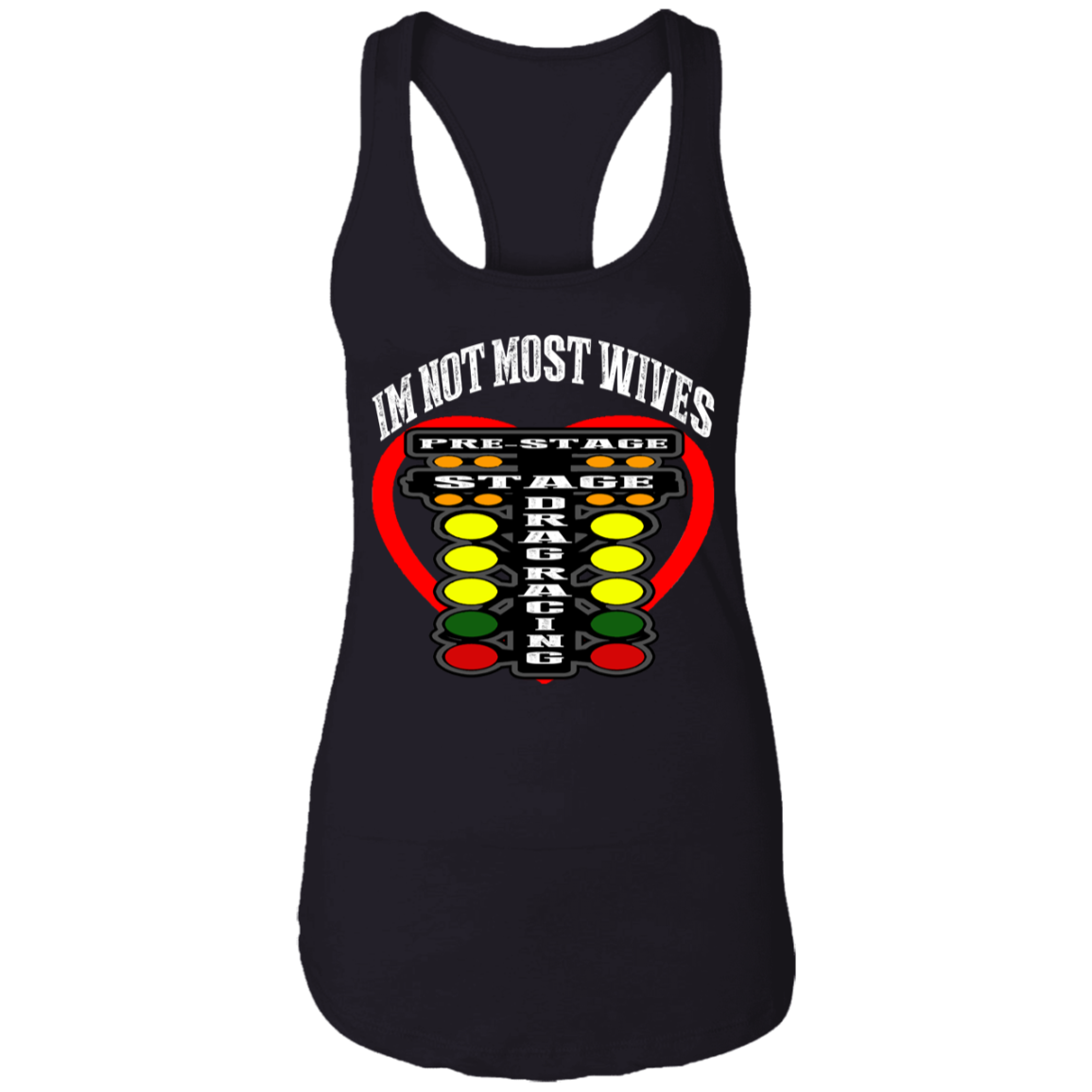 I'm Not Most Wives Drag Racing Ladies Ideal Racerback Tank
