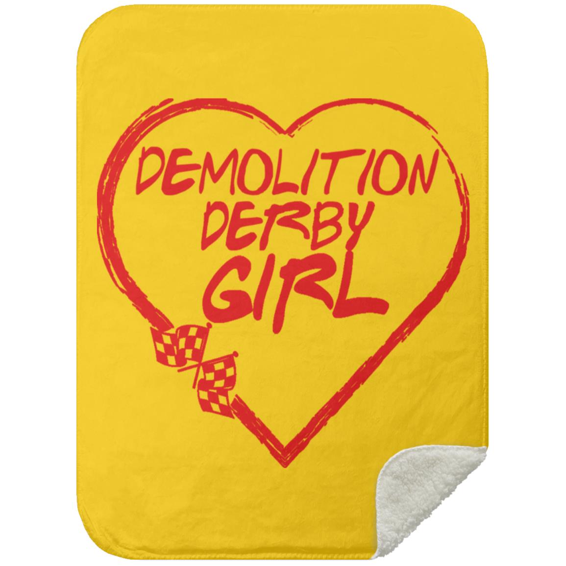 Demolition Derby Girl Heart Mink Sherpa Blanket 30x40