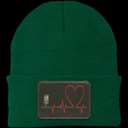 Drag Racing Heartbeat Patched Knit Cap